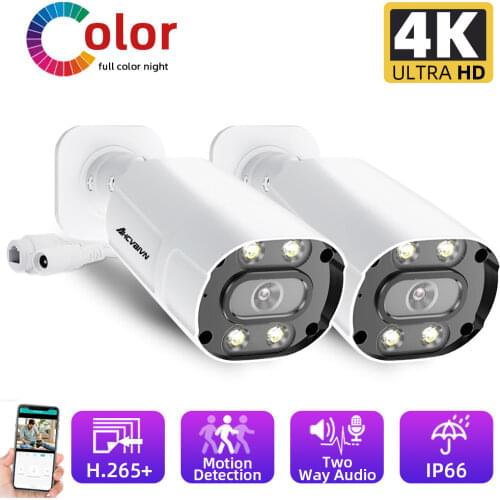 AHCVBIVN Full Color Night Camera IP Full Color Bullet Colorful HD 5MP Network Security CCTV PoE ONVIF H.265 surveillance camera