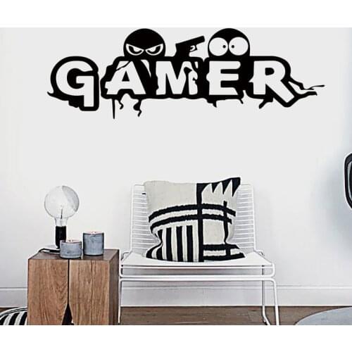 Creative Gamer Wall Sticker for boy Childrens room decoration Mural Art Decals wallpaper Cartoon Game room stickers