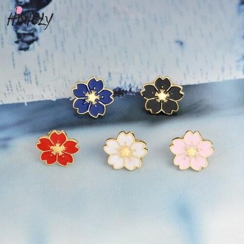 Creative pin badge jewelry gift girl small and colorful sweet cherry blossom sakura brooch pin button