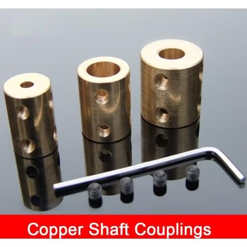 Copper Rigid Cylindrical Coupling Motor Parts Copper Shaft Sleeve Coupling DIY Motor Fittings