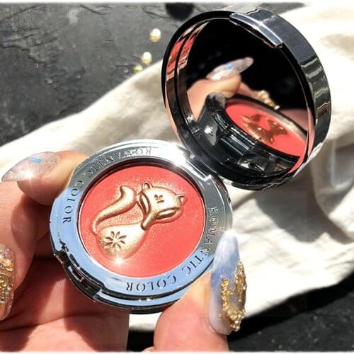 Lasting Giltter Mineral Powder Pink Rouge Natural Cream Cheek Tint Peach Blusher Face Cosmetics Single Color Blush Palette Long