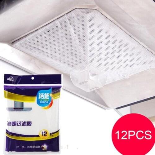 12Pcs Clean Cooking Nonwoven Range Hood Grease Filter Kitchen Oil Filter Papers Good Material And Good Air Permeability
