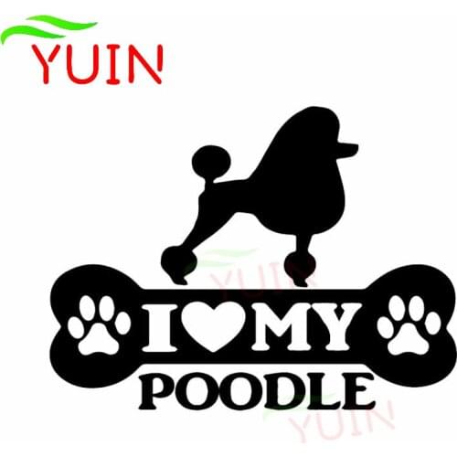 Personalized Car Sticker I Love My Poodle Dog Animal Decal Fashion Body Decoration Cover Scratch Waterproof Sunscreen Stickers