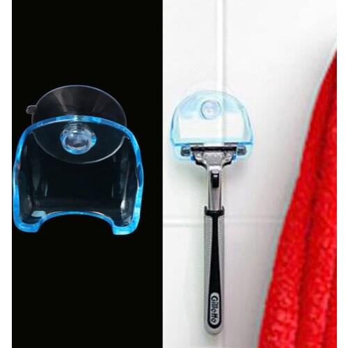 2pcs/set suction cup razor rack plastic manual razor rack wall hanging plug storage hook household bathroom supplies accessories