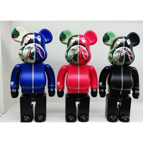 28Cm Bearbrick 400% Movable Doll Cartoon Camouflage Building Blocks Bear Doll ABS Art Collection Model Toy