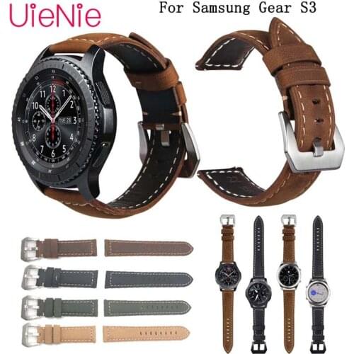 Genuine Leather 22mm watch strap Band for Samsung Gear S3 Frontier Classic strap for Huami Amazfit Stratos 2 2S bracelet bands