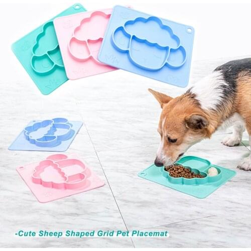 Silicone Pet Lick Pad Cute Pet Slow Food Bowls for Small Dogs Non-slip Sheep Shape Cat Mat for Kitten Division Soft Pet Products