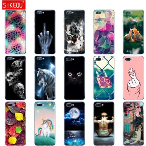 Silicone case for huawei honor V10 VIEW 10 soft tpu back phone cover for huawei honor 10 Case Etui protective printing coque Cat