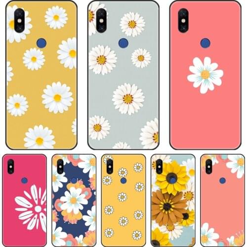 Daisy Flower Yellow Pink Floral Back Cover For Xiaomi Mi Max Note 1 2 3 Soft Phone Case Silicone For Xiaomi Mi Mix 1 2 2S 3 Edge