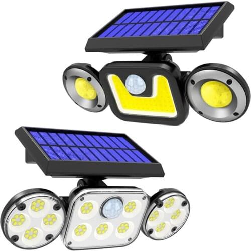LED Solar Light Outdoors 3 Head Motion Sensor Wide Angle Illumination Waterproof Solar Lamps Garden Porch Wall Lighting