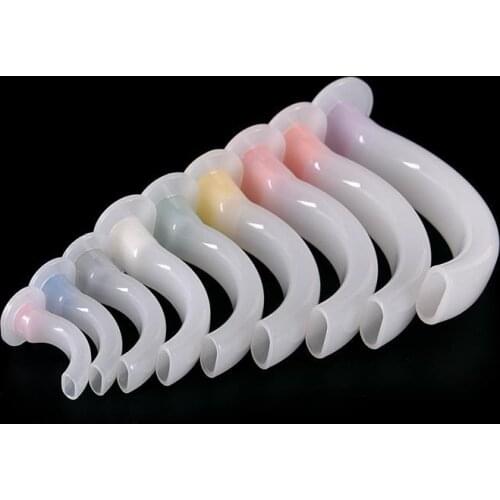 Mixed Airway Tube Gas Guide Tube For Patients Disposable Oral Air Way White Color Coded Guedel Airway Tube For First Aid 9PCS