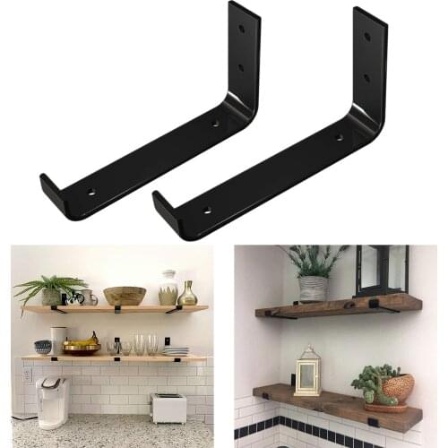 Rustic L-shaped Iron Shelf Brackets for Shelves Heavy Duty Art Triangle Wall Bracket Support Farmhouse Wall Mount Kitchen Office