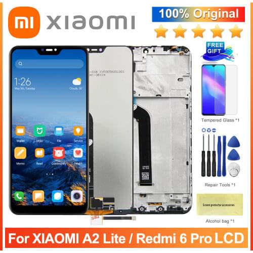 5.84'' For Xiaomi Mi A2 Lite LCD Display With Frame Digitizer Display Touch Screen Replacement For Xiaomi MiA2 Lite Display