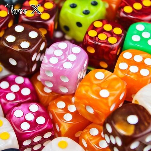 10 Pieces 6 Sided Game Dice Set Pearl Colors Rounded Edges KIds Favor