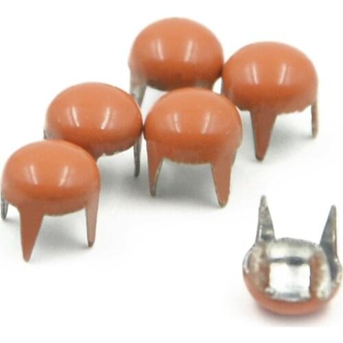 100pcs 5mm Mix 6 Colors Round Studs Claw Nails 4 Claws Rivets Spikes Leather DIY Punk