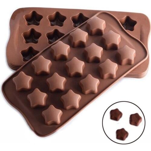 15 Stars Shape Silicone Chocolate Molds DIY Chocolate Candy Bakeware Cake Mold Dessert Decorating