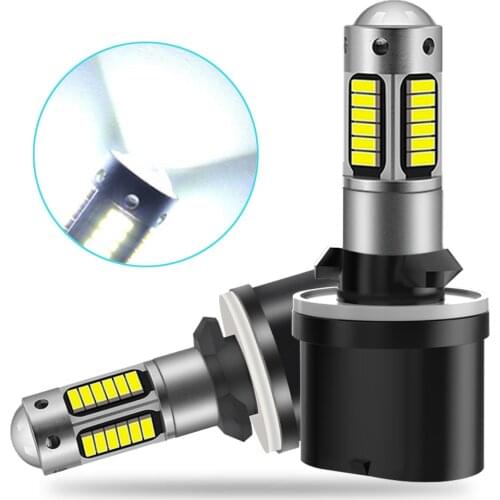 2Pcs H1 H3 H27 881 880 LED Anti Fog Lamp Car Driving Light Auto Front Foglamps White 6000K Driving Day Running Lamp Auto 12V