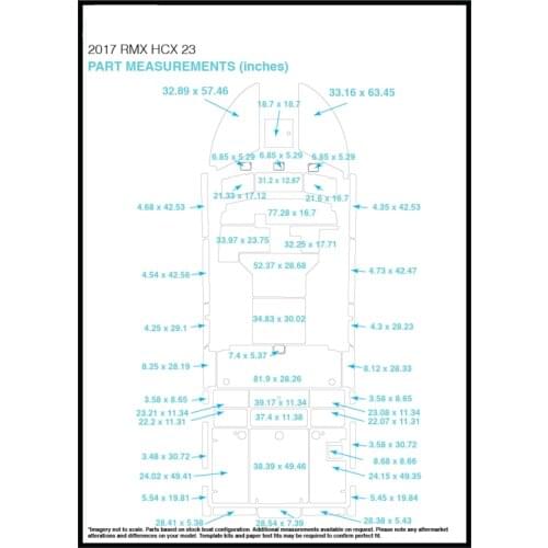 2017 RMX HCX 23 Cockpit Pad Boat EVA Teak Decking 1/4" 6mm