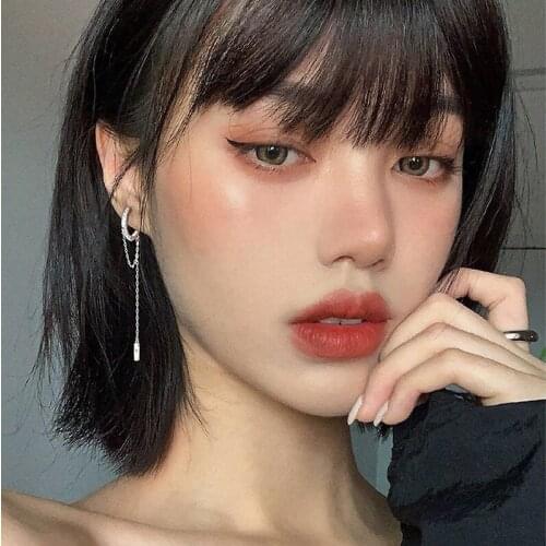 2020 Fashion Minimalist Long Earring Silver Color Simple Tassel Chain Statement Earrings Women Korea Joker Ear Line Jewelry Gift