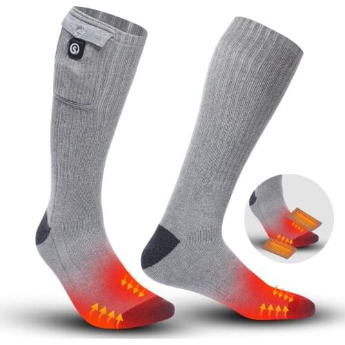 2020 New Winter Heated Socks 100% Cotton Material Custom Electric Rechargeable Women Men Warm Fishing Heating Ski Riding Socks