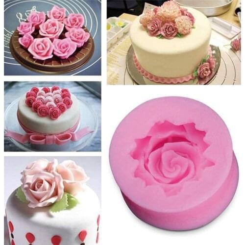 3D Rose Chocolate Mold Fondant Cake Decorating Tools Silicone Soap Mold Silicone Cake Molds