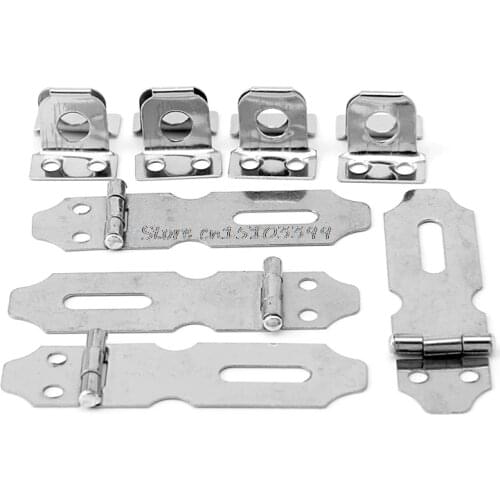 4Pcs Home Drawer Door Safety Padlock Latch Hasp Staple Stainless Steel NO.5 G08 Whosale&DropShip