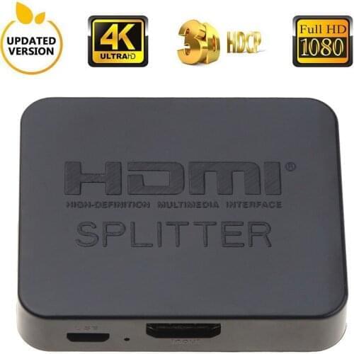 4K HDMI-compatible Splitter 1x2 1 in 2 out 1080p HDCP Stripper 3D Splitter Power Signal Amplifier 4K Splitter For HDTV DVD PS3