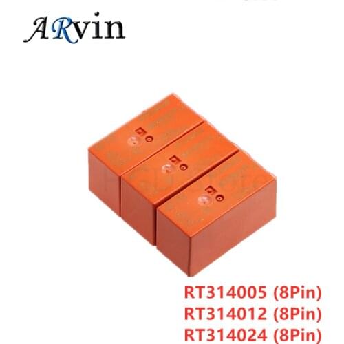 5PCS/Lot 100%Original New TE SCHRACK RT314005 5VDC RT314012 12VDC RT314024 24VDC 16A250VAC 8PIN Power Relay