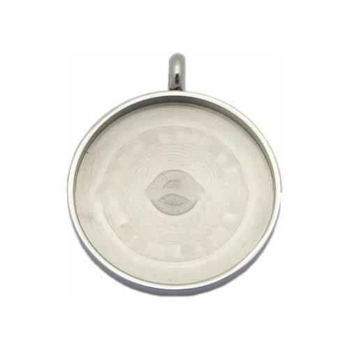 Beadsnice ID35981smt4 Stainless Steel Cabochon Setting Round Bezel Pendant Fittings Jewelry Supply Wholesale Tray Accessories