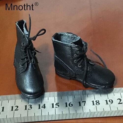 Black 1/6 Bandage Wearable Boots Male Soldier Leather Shoes Model Toys For action Figure Collection Hobbies mnotht m3