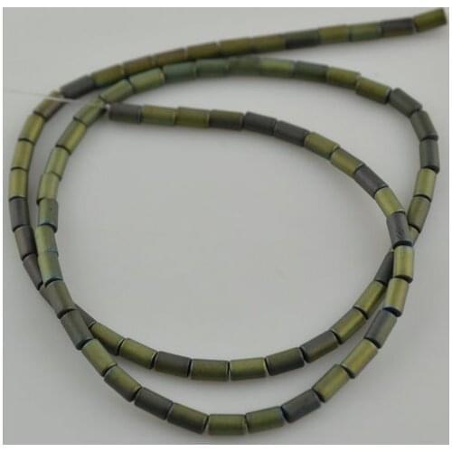 5pcs Hematite Column Tube Shape Strand Loose Beads DIY Materials Colorful Jewelry Making Beads