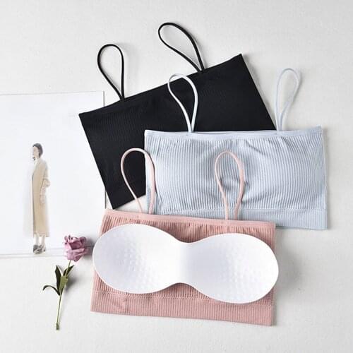 Womens Crop top Bra padded Strap Solid Underwear Backless Clothes Camis Sexy Tank bras Corset Bandeau Bustier Sleeveless tops