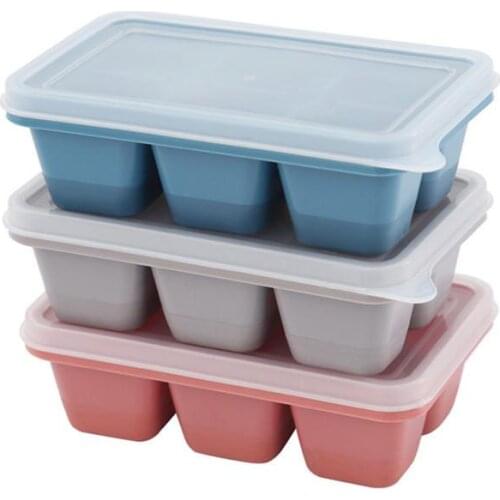 Justdolife 6 Cell Ice Cube Mold Silicone Ice Cube Trays Whiskey Ice Maker 6 Silicone Molds Maker with Lid For Party Bar