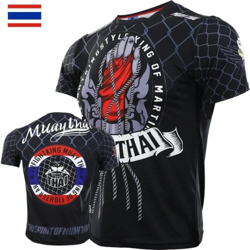 MMA BBJ Rashguard T Shirts Men Short Sleeve Compression Shirt Muay Thai Kickboxing Shirts Sport Jersey Breathable Boxe Tops