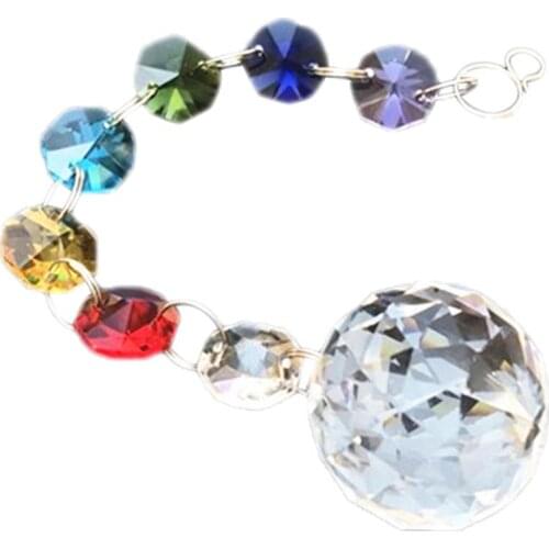 Crystal Lighting Color Crystal Ball Pendant Color Octagonal Beads For Chandelier Hanging Drops/Outdoor Christmas Tree Decoration