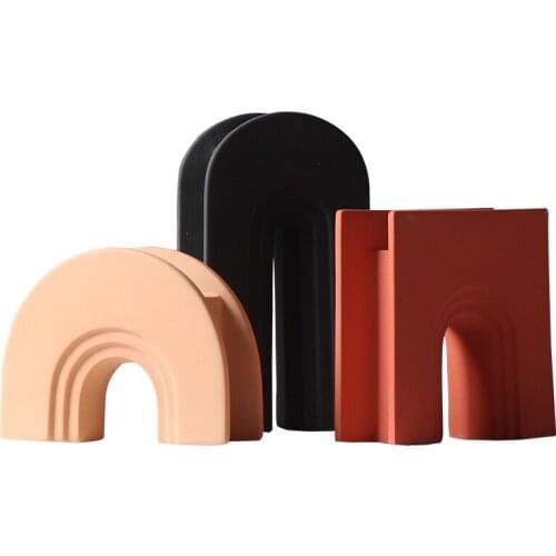 Northern European-Style Art Geometry Vase Decoration home Ceramic Simple Model Room Entrance Desktop Ornaments vases for flowers