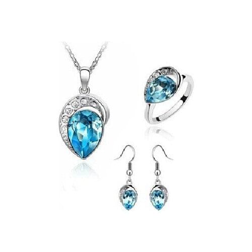 JS S087 Rhinestone Jewelry Set High Quality Wedding Set Nickel Free Jewerly Sets For Women