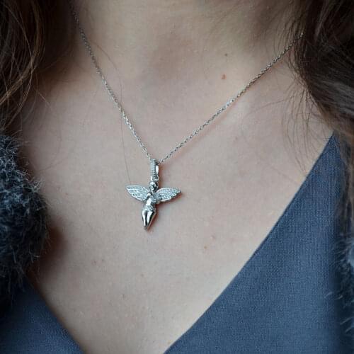 Melek Kolye Rodyum Kaplama