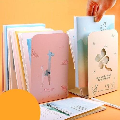 Metal Hollow Cute Bookends L-shaped Desk Organizer Desktop Book Holder School Stationery Office Accessories Kawaii Shelf