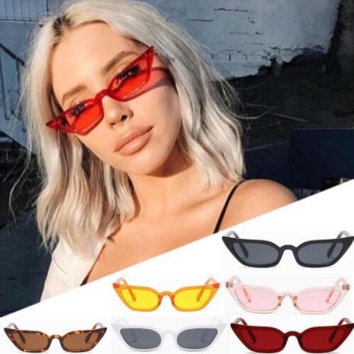 2021 New Women Vintage Cat Eye Sunglasses Retro Small Frame UV400 Eyewear Fashion Ladies Luxury Trending Black Eyeglass