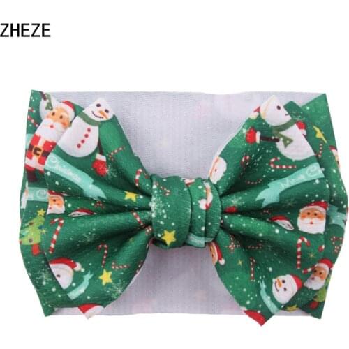 New Christmas Party Hair Bow Nylon Headband Head Wraps Baby Bowknot Headdress For Children Kids Girls Headwear
