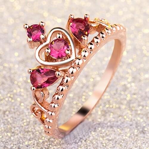 The United States Crown Carat Ruby Engagement Ring 18 k Gold Plated Mosaic Color Gem Hand Act The Role Ofing Is Tasted