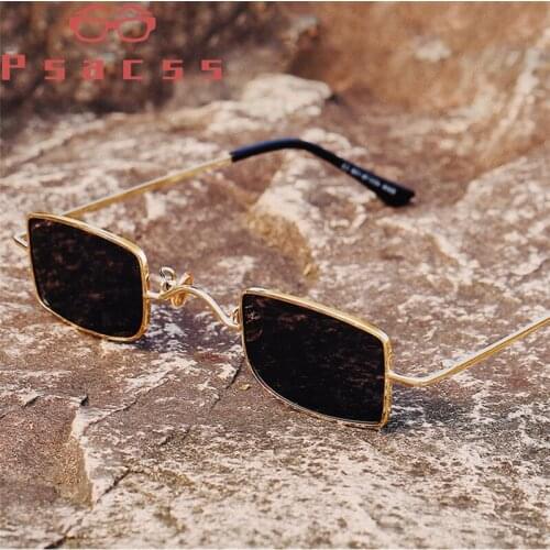 Psacss Square Anti-blue off Sunglasses Men Women Metal Frame Vintage Brand Designer Sun Glasses For Driving Fishing Shades UV400