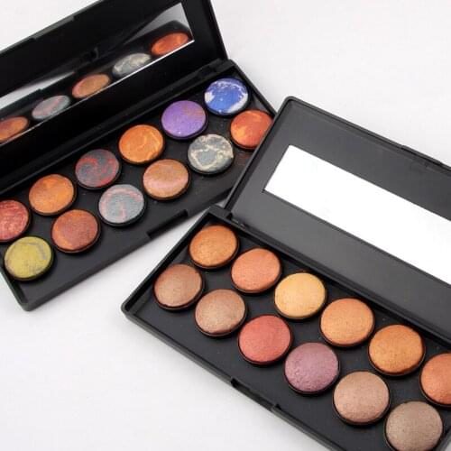 50pcs 12 colors eyeshadow palette waterproof long lasting 3D baked Powder Smooth Bronzer