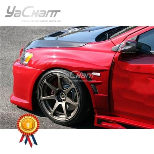 FRP Fiber Glass Width +20mm Front Fender Fit For 2008-2017 Lancer Evolution X 10 CS D1 Style Front Fender Cover
