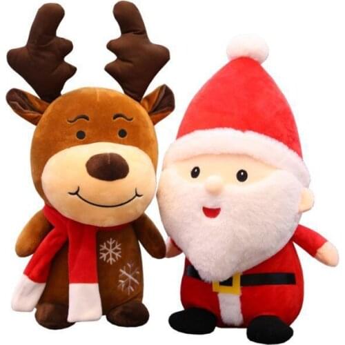 New Product Cartoon Santa Claus Doll Christmas Elk Plush Toy Christmas Ornament Doll Gift