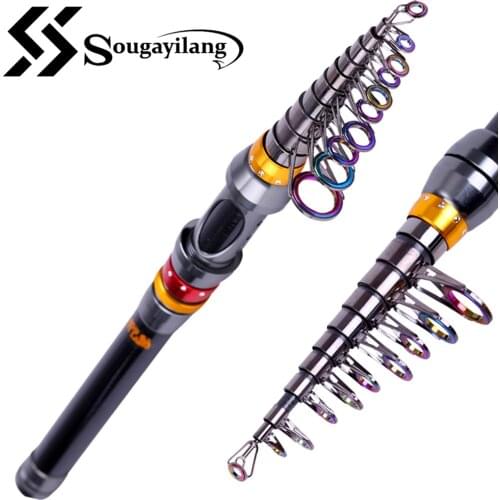 Sougayilang 99% Carbon 1.8M - 3.6M Portable Telescopic Fishing Rod Blank Spinning Rods Fish Hand Fishing Tackle Sea Rod