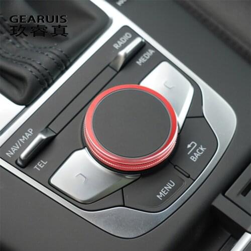 Car Styling Center Console multimedia Knob Switch Buttons Frame Cover Stickers Trim For audi A3 V8 S3 Auto Interior Accessories