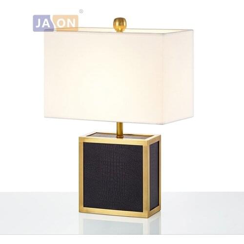 Led e27 Postmodern Copper Leather Fabric Gold Black LED Lamp.LED Light. Table Lamp. Desk Lamp.LED Dest Lamp For Bedroom Foyer