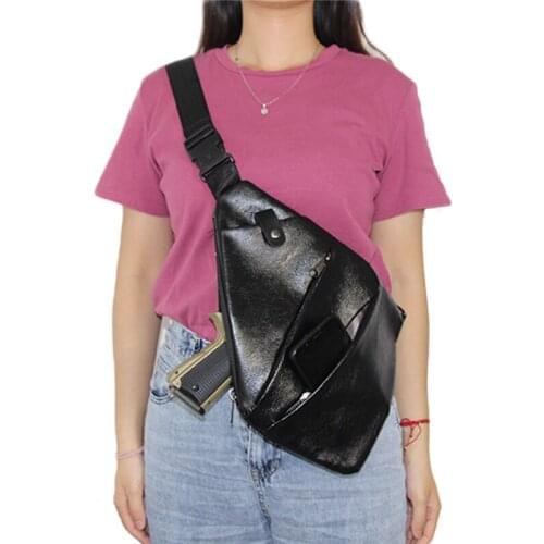Tactical Gun Chest Bag Airsoft Pistol Military Leather Concealed Storage Holster Bag Pouch Hunting Anti-theft Shoulder Bag